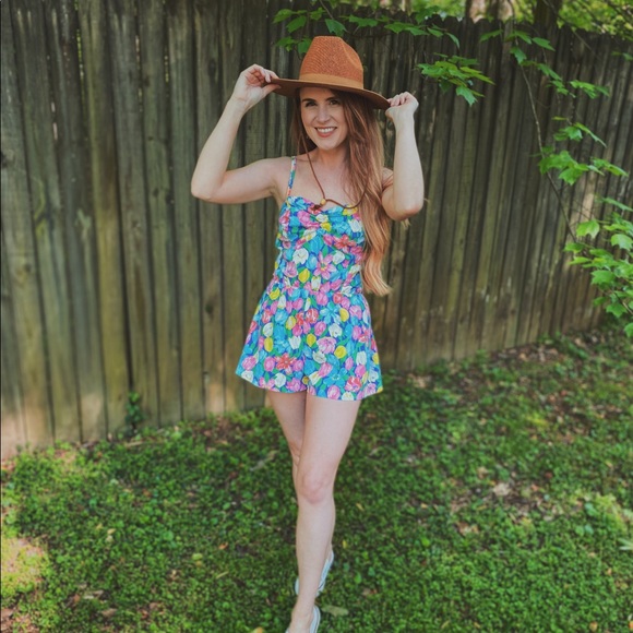 Vintage 60s Floral Romper By Gabar - Picture 2 of 7